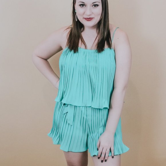 LUCKY PLEATED ROMPER - Picture 1 of 5